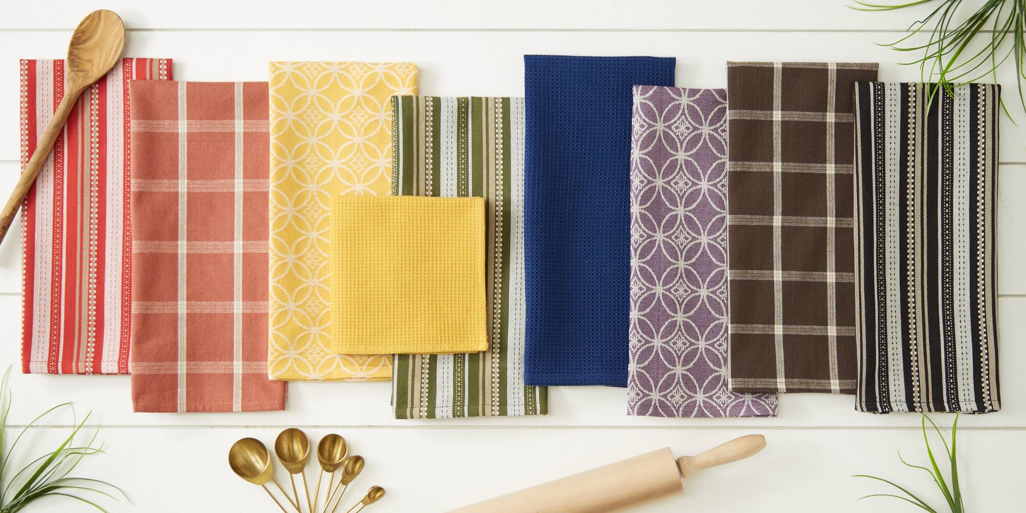 DII® Assorted Sage Dishtowel & Dishcloth (Set of 5)